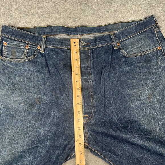 Levi's Men's 501 Straight Leg Jeans W46 L30 Classic Button Fly Denim Blue - Picture 9 of 16